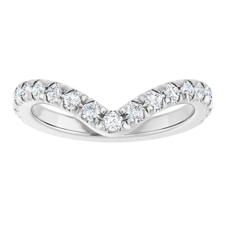 14K White Gold 1/2 CTW Lab-Grown Diamond French-Set Contour Band