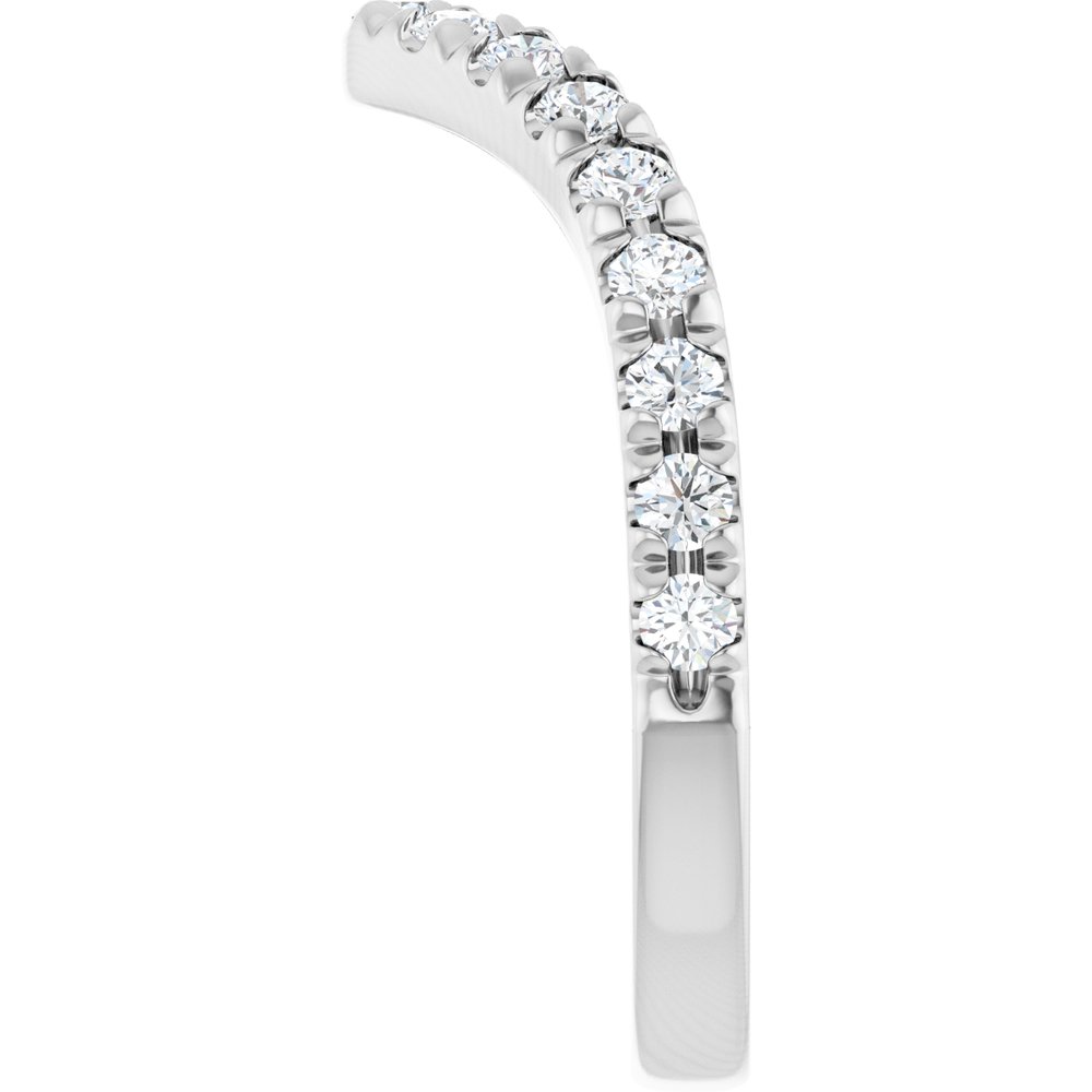 14K White Gold 1/2 CTW Lab-Grown Diamond French-Set Contour Band