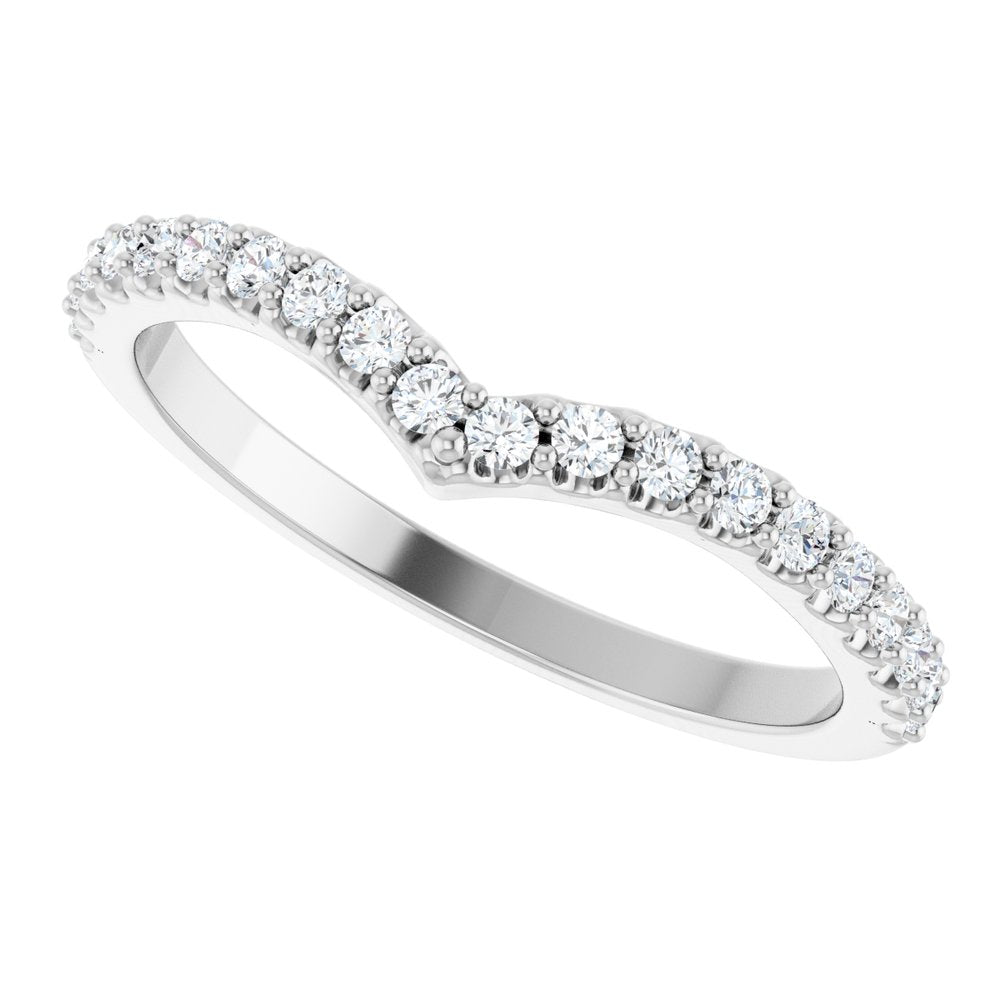 14K White Gold 1/3 CTW Natural Diamond Contour Band