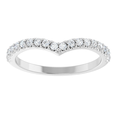 14K White Gold 1/3 CTW Natural Diamond Contour Band