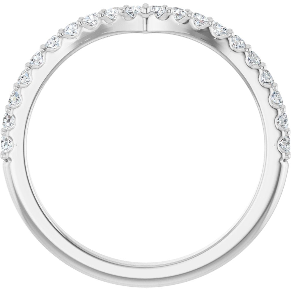 14K White Gold 1/3 CTW Natural Diamond Contour Band