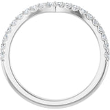 14K White Gold 1/3 CTW Natural Diamond Contour Band