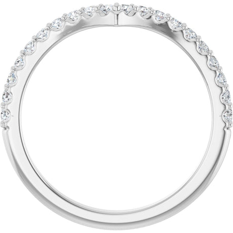 14K White Gold 1/3 CTW Lab-Grown Diamond Contour Band