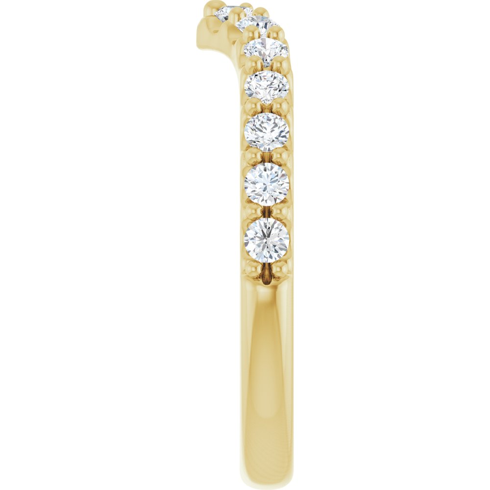 14K Yellow Gold 3/8 CTW Lab-Grown Diamond Contour Band