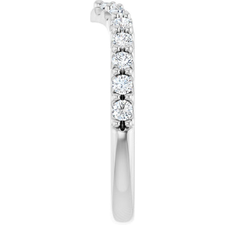 14K White Gold 3/8 CTW Natural Diamond Contour Band