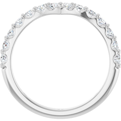 14K White Gold 3/8 CTW Natural Diamond Contour Band