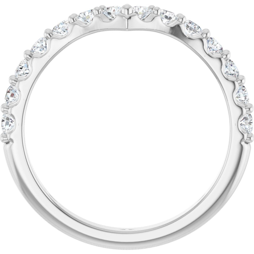 Platinum 3/8 CTW Lab-Grown Diamond Contour Band