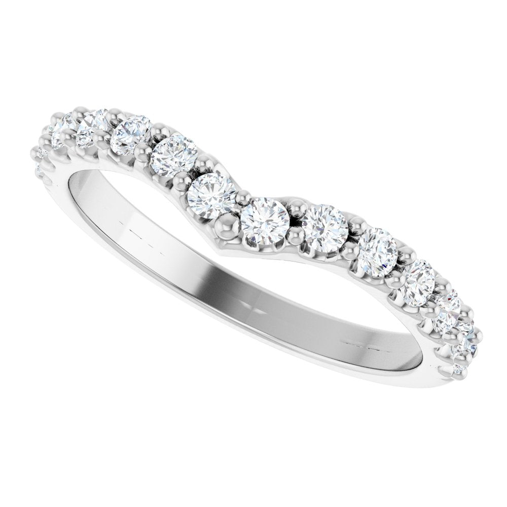 Platinum 3/8 CTW Lab-Grown Diamond Contour Band