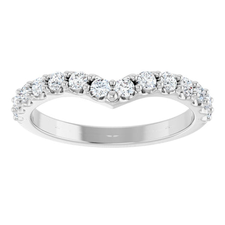 14K White Gold 3/8 CTW Natural Diamond Contour Band