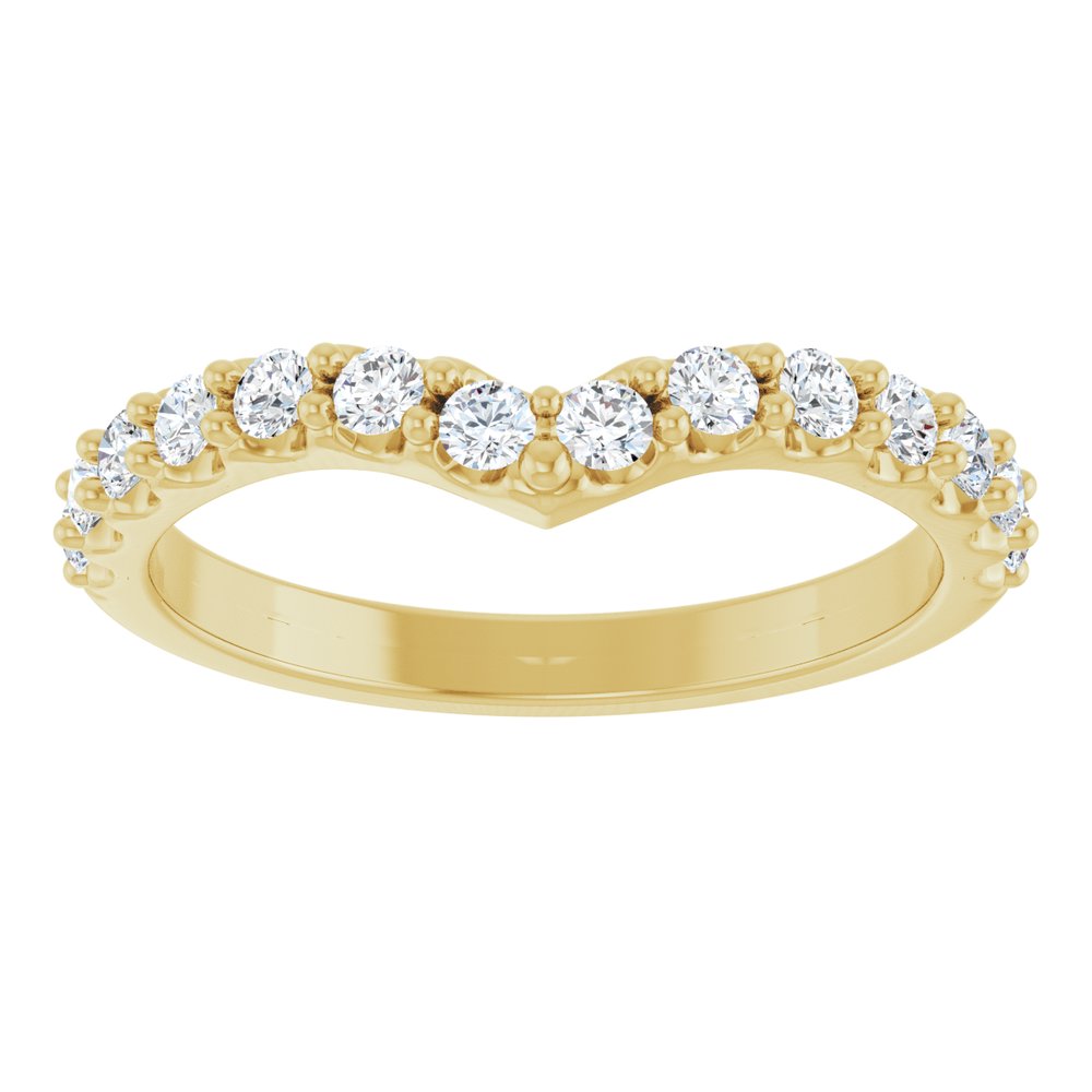 14K Yellow Gold 3/8 CTW Lab-Grown Diamond Contour Band