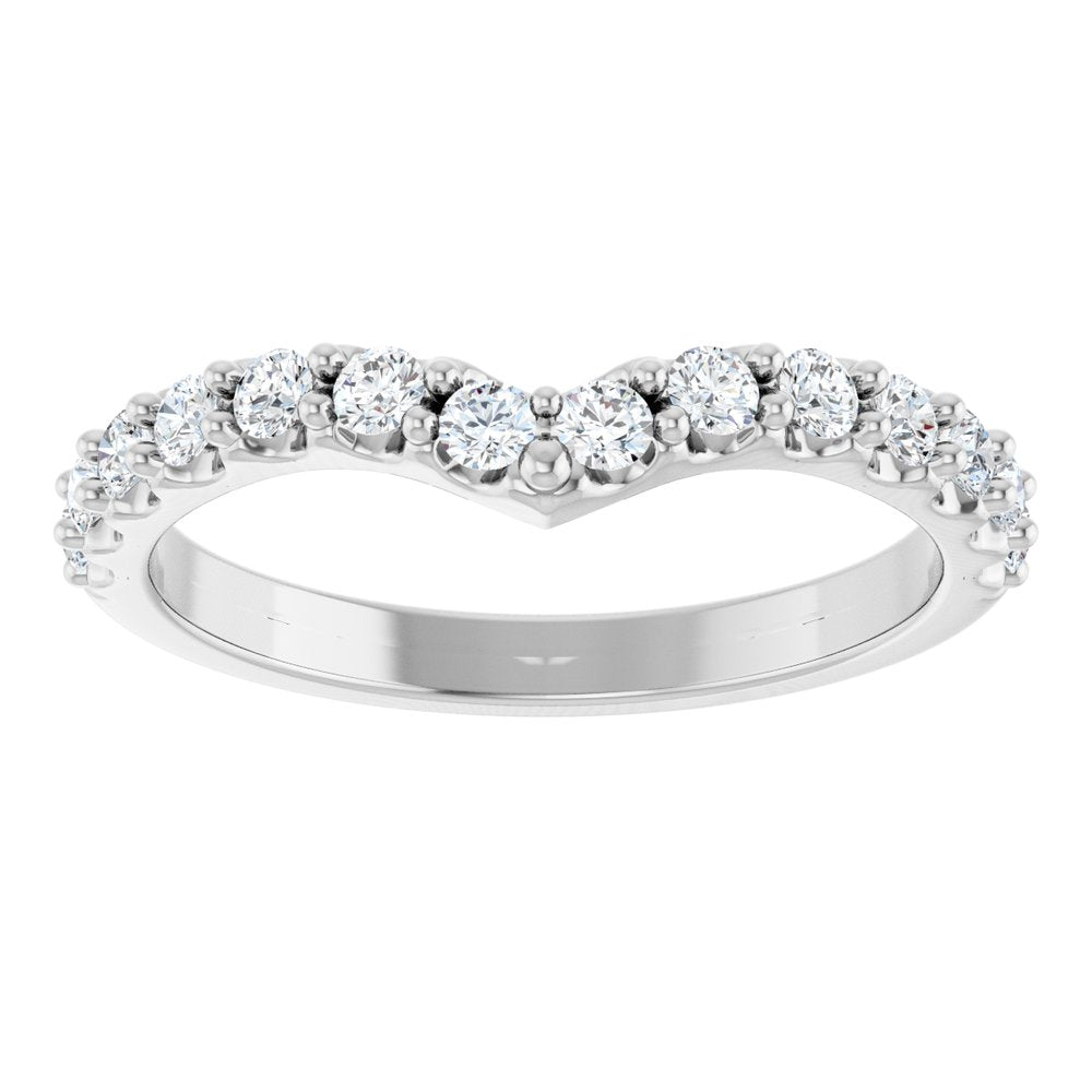Platinum 3/8 CTW Lab-Grown Diamond Contour Band