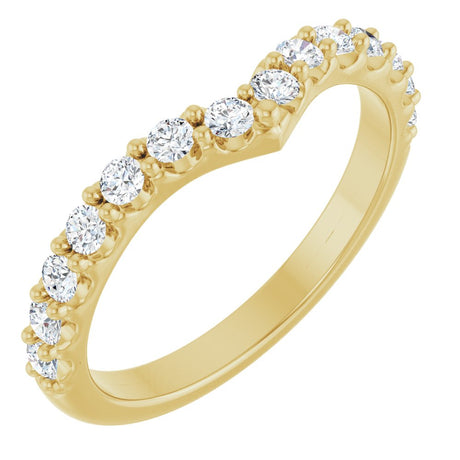 14K Yellow Gold 3/8 CTW Lab-Grown Diamond Contour Band