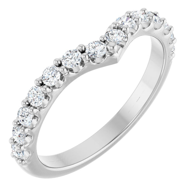 Platinum 3/8 CTW Lab-Grown Diamond Contour Band