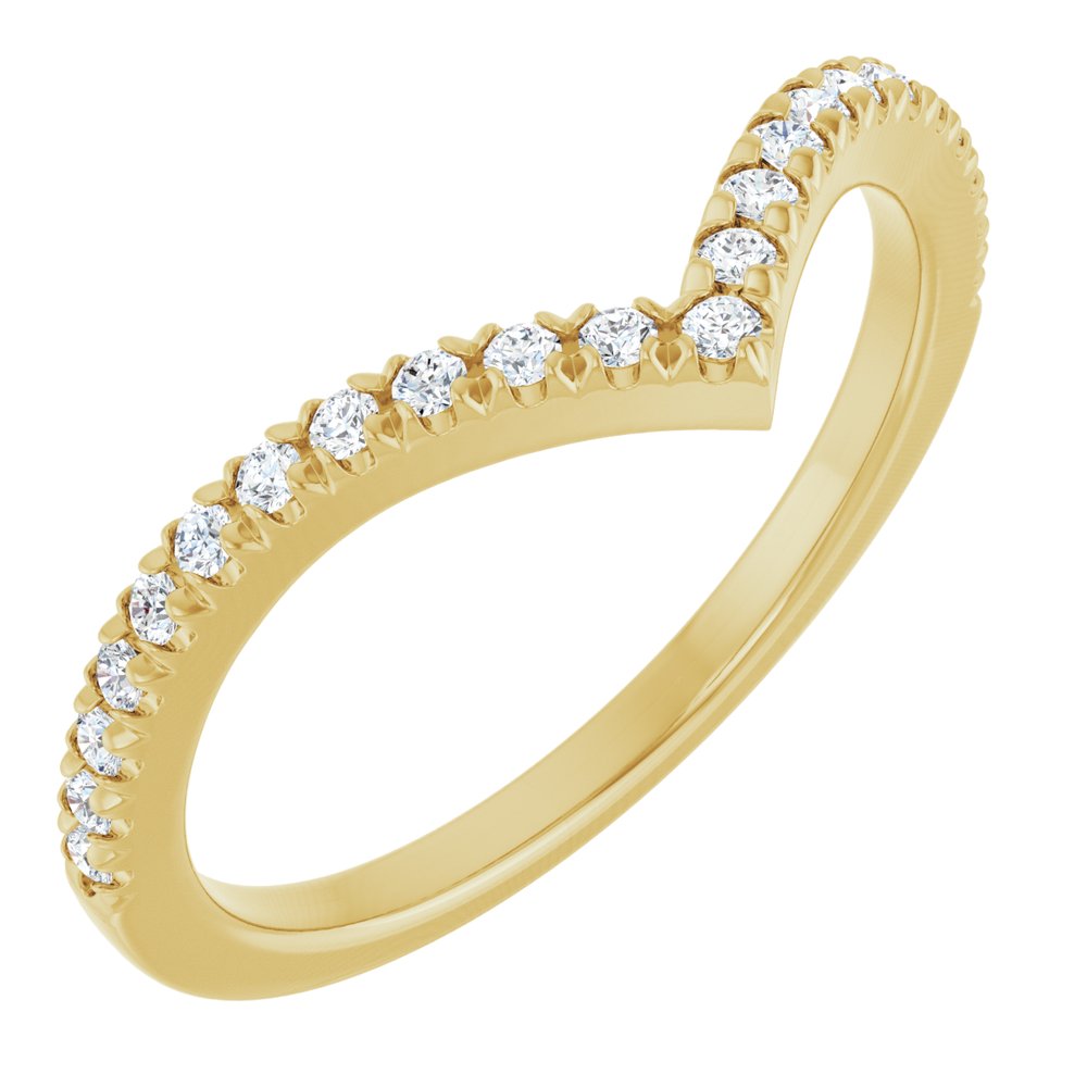 14K Yellow Gold 1/5 CTW Lab-Grown Diamond Contour Band