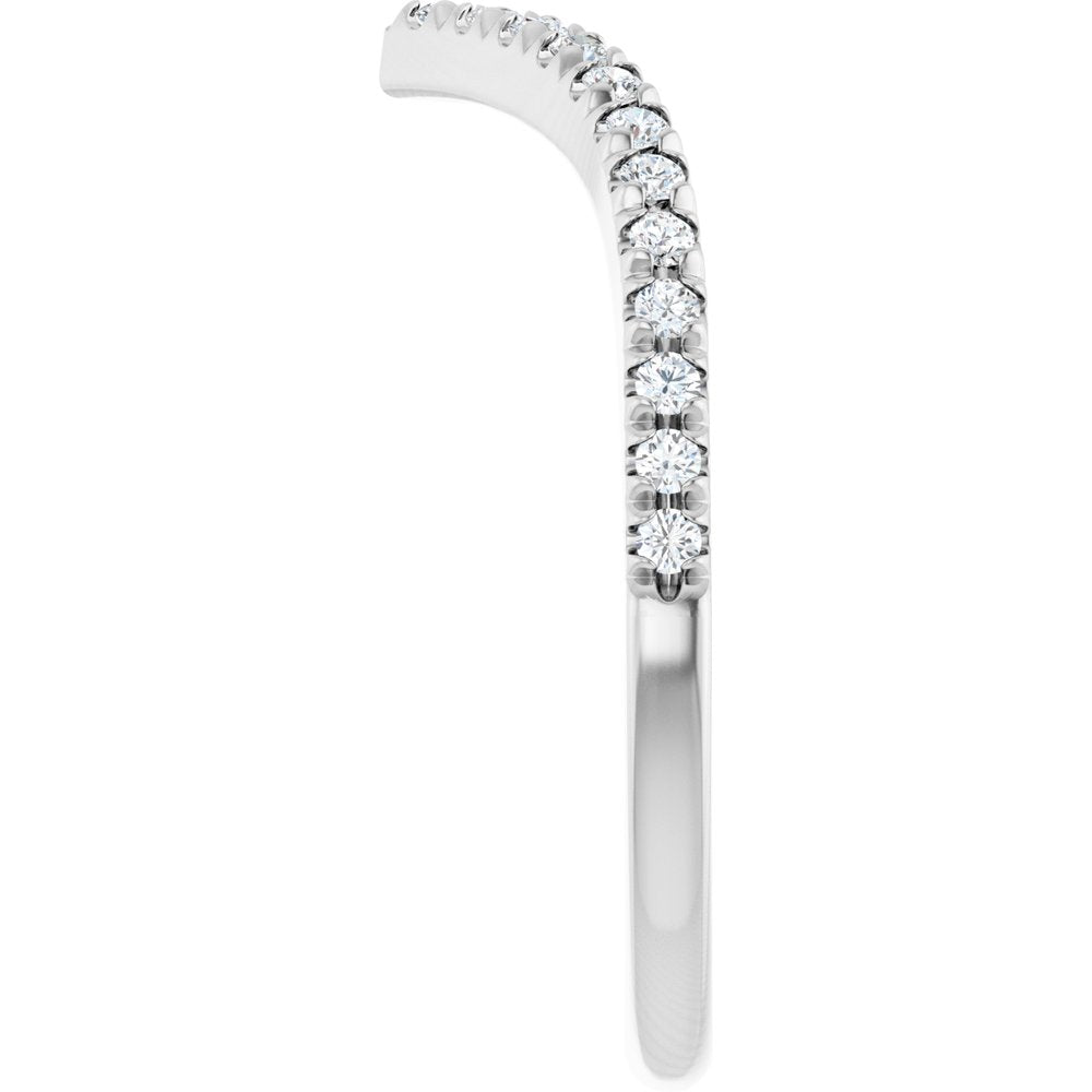14K White Gold 1/5 CTW Natural Diamond Contour Band