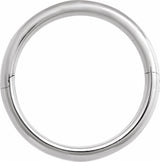 14K White 6 mm CLIQ® Hinged Adjustable Half Round Comfort-Fit Band Size 10.5