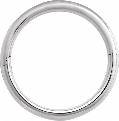 14K White 6 mm CLIQ® Hinged Adjustable Half Round Comfort-Fit Band Size 10.5