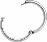 14K White 6 mm CLIQ® Hinged Adjustable Half Round Comfort-Fit Band Size 10.5