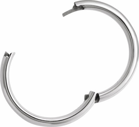 14K White Gold 6 mm CLIQ® Hinged Adjustable Half Round Comfort-Fit Band Size 8