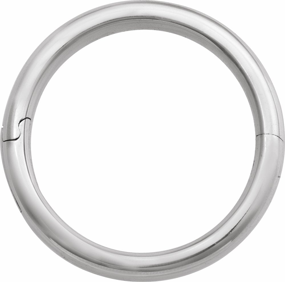 14K White Gold 4 mm CLIQ® Hinged Adjustable Half Round Comfort-Fit Band Size 7