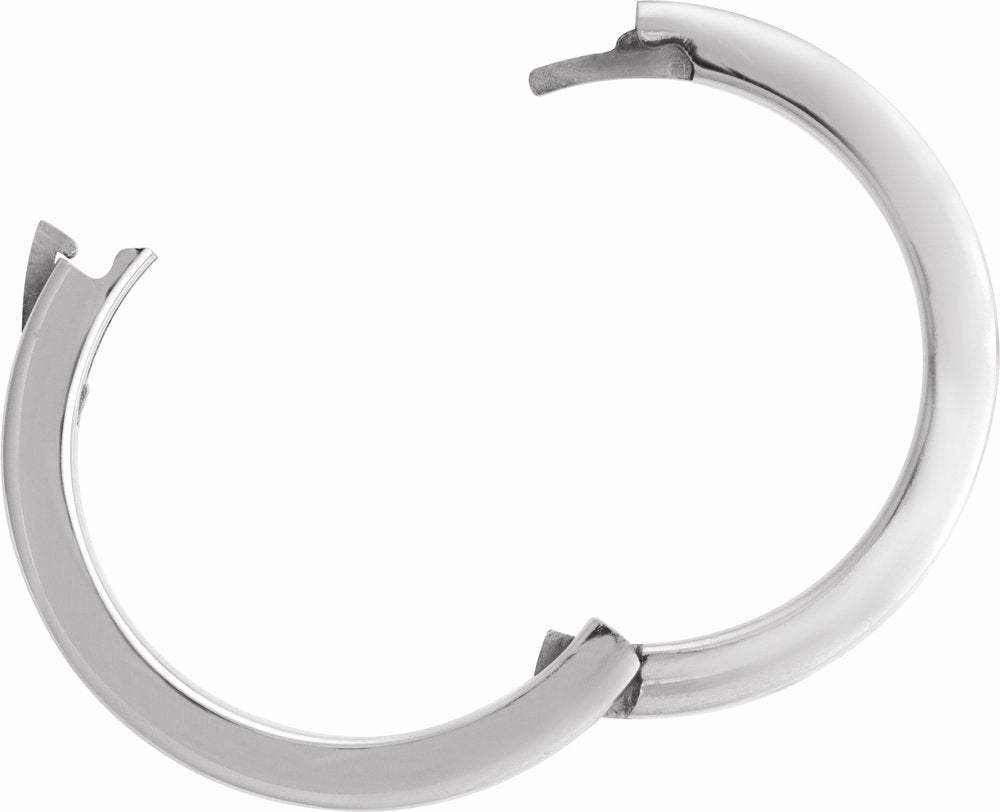 14K White Gold 4 mm CLIQ® Hinged Adjustable Flat Band Size 8.5