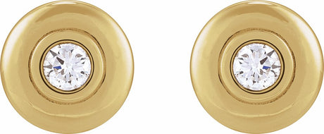 14K Yellow 1/2 CTW Lab-Grown Diamond Puffed Stud Earrings