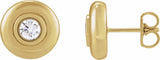 14K Yellow 1/5 CTW Natural Diamond Puffed Stud Earrings