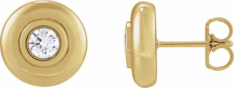 14K Yellow 1/5 CTW Lab-Grown Diamond Puffed Stud Earrings