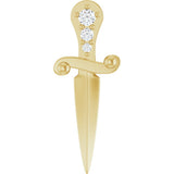 14K Yellow Gold .04 CTW Natural Diamond Dagger Pendant