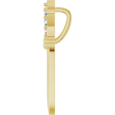 14K Yellow Gold .04 CTW Natural Diamond Dagger Pendant