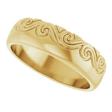 14K Yellow Gold 6 mm Sculptural Comfort-Fit Band Size 10