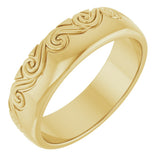 14K Yellow Gold 6 mm Sculptural Comfort-Fit Band Size 10