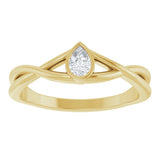 14K Yellow Gold 1/6 CT Lab-Grown Diamond Solitaire Ring