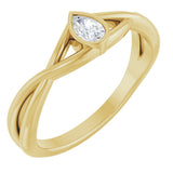 14K Yellow Gold 1/6 CT Lab-Grown Diamond Solitaire Ring