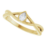14K Yellow Gold 1/6 CT Lab-Grown Diamond Solitaire Ring