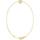 14K Yellow Gold 1/5 CT Natural Diamond Heart 6 1/2-7 1/2" Bracelet
