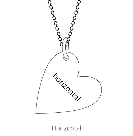 14K Rose Gold Engravable Sideways Heart Pendant