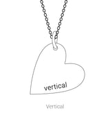 14K White Engravable Sideways Heart 16-18" Necklace