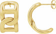14K Yellow Electroform Anchor Chain 22 mm Hoop Earrings