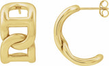 14K Yellow Electroform Anchor Chain 22 mm Hoop Earrings