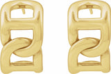 14K Yellow Anchor Chain 22 mm Hoop Earrings