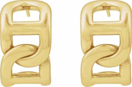 14K Yellow Anchor Chain 22 mm Hoop Earrings