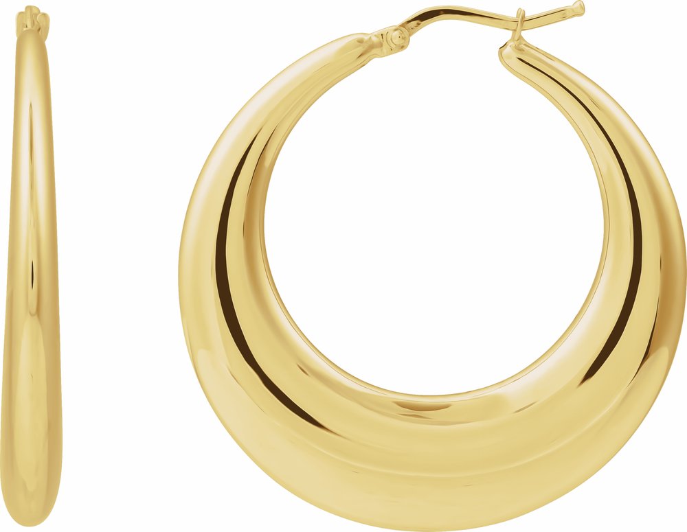 14K Yellow 37.2 mm Hoop Earrings