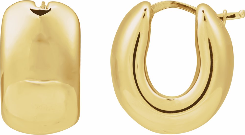 14K Yellow Hinged 18.3 mm Hoop Earrings