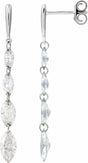 14K White 1 1/2 CTW Lab-Grown Diamond Drilled Diamond Earrings