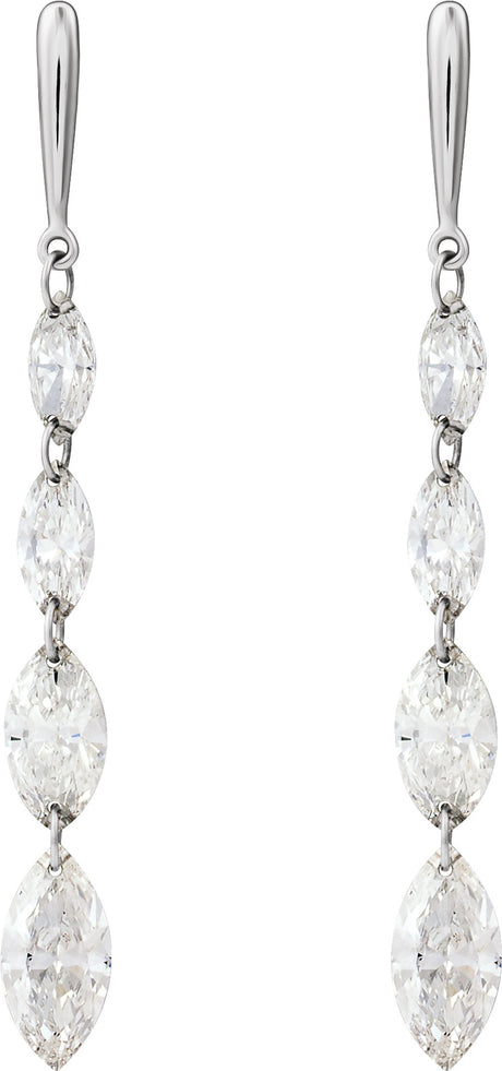 14K White 1 1/2 CTW Lab-Grown Diamond Drilled Diamond Earrings