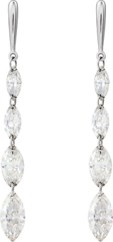 14K White Gold 1 1/2 CTW Lab-Grown Diamond Drilled Diamond Earrings