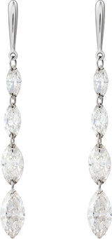 14K White 1 1/2 CTW Lab-Grown Diamond Drilled Diamond Earrings