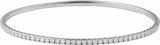 14K White Gold 1 CTW Lab-Grown Diamond  Flexible Bangle 7" Bracelet
