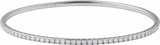 14K White Gold 2 CTW Natural Diamond  Flexible Bangle 7" Bracelet